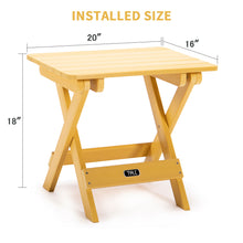 Load image into Gallery viewer, TALE Adirondack Portable Folding Side Table Square All-Weather and Fade-Resistant Plastic Wood Table Perfect for Outdoor Garden, Beach, Camping, Picnics Yellow
