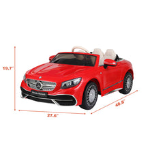 Load image into Gallery viewer, 12V Kid Ride on Car with Parental Remote Control, Licensed Maybach S650 Electric Vehicle with MP3, Bluetooth, Music, LED Lights, for Children 3-8, Red