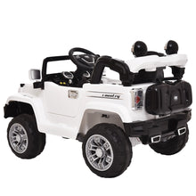 Load image into Gallery viewer, 12V Kids Ride On Car Truck, Battery Powered Vehicle with Remote Control, LED Lights, MP3 Music, Horn, Openable Doors, Spring Suspension, Toy Gift for Children, White
