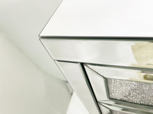Load image into Gallery viewer, Mirrored Night Stand Bedside Tables Drawer Crystal Diamond Bedside Table Bedroom Furniture with 3-Drawers-Bedside Storage Cabinet Silvery