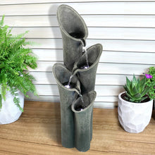 Load image into Gallery viewer, 4-Tier Cascading Floor Fountain Indoor Outdoor Waterfall Feature with LED