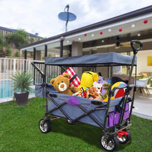 Load image into Gallery viewer, Push & Pull Utility Folding Wagon with Removable Canopy