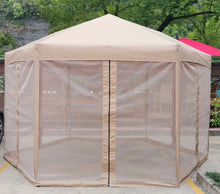 Load image into Gallery viewer, 13 Ft. W x 13 Ft. D x 9.2ft Pop-Up Gazebo Tent Outdoor Canopy Hexagonal Canopies Gazebos & Pergolas 6 Sided for Patio Garden Backyard Sun Shelter BBQ Garden Events with Strong Steel Frame Storage Bag
