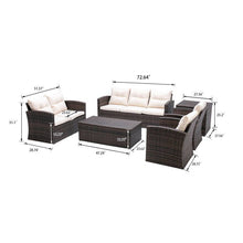 Load image into Gallery viewer, 6 PCS Rattan Sectional Set and table with storage