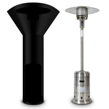 Load image into Gallery viewer, 46000BTU Propane Stainless Steel Mushroom Outdoor Patio Heater with Hollow Pattern on Tank housing, with Two Smooth-rolling Wheels,with Hose Set,with Black Cover,Pole in Two Pieces(Upper and Bottom)