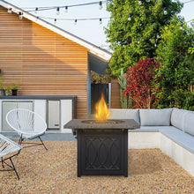 Load image into Gallery viewer, 35'' Outdoor 50,000BTU Auto-Ignition Propane Gas Fire Table with Waterproof Cover for Patio Courtyard Balcony