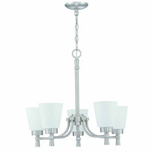 Load image into Gallery viewer, 5-Light Shaded Classic Brushed Nickle Finish Chandelier