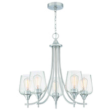 Load image into Gallery viewer, 5-Light Brush Nickle Vintage Chandelier