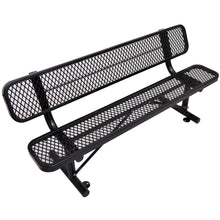 Load image into Gallery viewer, 6 ft. Outdoor Steel Bench with Backrest BLACK