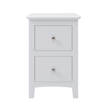 Load image into Gallery viewer, 2 Drawers Solid Wood Nightstand End Table in White