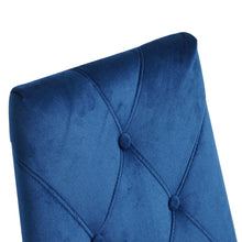 Load image into Gallery viewer, Modern luxury home furniture dinning room chairs chrome legs Blue velvet fabric dining chairs(Set of 2)