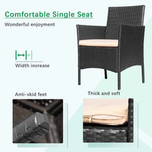 Load image into Gallery viewer, 4-Piece Outdoor Patio Rattan Furniture Set Wicker Chair Sofa Table with Cushions