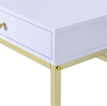 Load image into Gallery viewer, ACME Coleen Vanity Desk in White & Brass Finish AC00891
