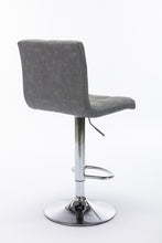 Load image into Gallery viewer, Modern Square PU Leather Adjustable Armless Kitchen Counter Bar Stools with Back, Set of 2, Counter Height Swivel Stool, Gray