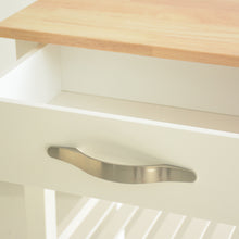 Load image into Gallery viewer, Kitchen Island & Kitchen Cart, Rubber Wood Top, Mobile Kitchen Island with Two Lockable Wheels, Simple Design for Easy Storing and Fetching, Two Drawers Give Unique Storage for Special Utensil.