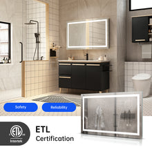 Load image into Gallery viewer, 40*24 LED Lighted Bathroom Wall Mounted Mirror with High Lumen+Anti-Fog Separately Control+Dimmer Function