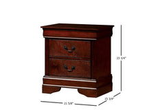 Load image into Gallery viewer, 1pc Nightstand Cherry Finish Louis Philippe Solid wood English Dovetail Construction Antique Nickle Hanging Pulls