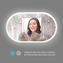 Load image into Gallery viewer, 24*40 Inch Bathroom Mirror with Lights, Anti Fog Dimmable LED Mirror for Wall Touch Control, Frameless Oval Smart Vanity Mirror Horizontal Hanging