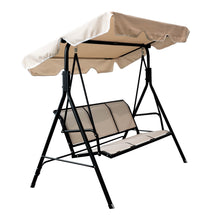 Load image into Gallery viewer, 3-Seater Outdoor Adjustable Canopy Porch Swing Chair for Patio, Garden, Poolside, Balcony w/Armrests, Textilene Fabric, Steel Frame
