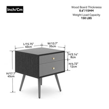 Load image into Gallery viewer, Modern Bedside Tables Set of 2,Nightstand with Storage Drawer -Chic Simple Assembly End Side Table,Sofa Table,for bedroom/living room/office (2 pcs,dark grey)