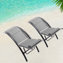 Load image into Gallery viewer, 2 PCS Set Chaise Lounge Outdoor Lounge Chair Lounger Recliner Chair For Patio Lawn Beach Pool Side Sunbathing