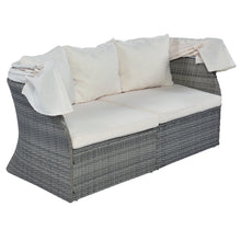 Load image into Gallery viewer, U_STYLE Outdoor Patio Furniture Set Daybed Sunbed with Retractable Canopy Conversation Set Wicker Furniture Sofa Set