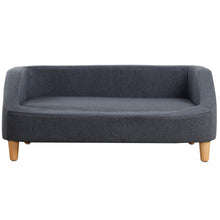 Load image into Gallery viewer, 37" GRAY Pet Sofa, Dog Sofa, Cat sofa, Cat Bed, Pet Bed, Dog Bed, Cat Bed, rectangle sofa with movable cushion, with wood style foot