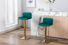 Load image into Gallery viewer, SUPERJARE Bar Stools - Swivel Barstool Chairs with Back, Modern Pub Kitchen Counter Height,velvet