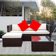 Load image into Gallery viewer, 3 Piece Patio Sectional Wicker Rattan Outdoor Furniture Sofa Set