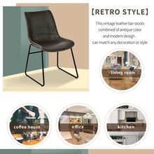 Load image into Gallery viewer, TREXM Vintage Armless Leatherier Dining Stools Indoor Dining Chairs Set of 2 (Gray)