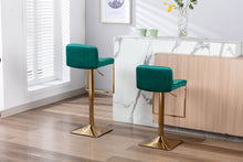 Load image into Gallery viewer, SUPERJARE Bar Stools - Swivel Barstool Chairs with Back, Modern Pub Kitchen Counter Height,velvet