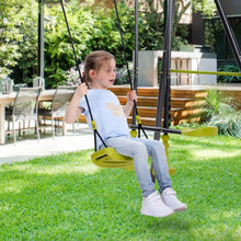Load image into Gallery viewer, 2 in 1 Metal Swing Set for Backyard, Heavy Duty A-Frame, Height Adjustment