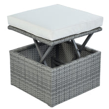 Load image into Gallery viewer, U_STYLE Outdoor Patio Furniture Set Daybed Sunbed with Retractable Canopy Conversation Set Wicker Furniture Sofa Set