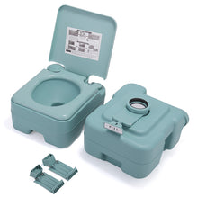 Load image into Gallery viewer, 5.3 Gallon 20L Flush Outdoor Indoor Travel Camping Portable Toilet for Car, Boat, Caravan, Campsite, Hospital,Green