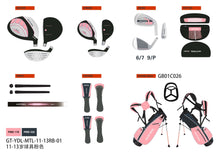 Load image into Gallery viewer, 11-13 years old child's RH golf club 5-piece set pink