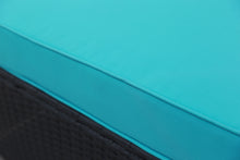 Load image into Gallery viewer, 2 Pieces Patio Furniture Set,All-Weather Outdoor Sectional Sofa,Manual Weaving PE Wicker Rattan Patio Conversation Sets with Blue Cushion and Ottoman(Dark Brown)