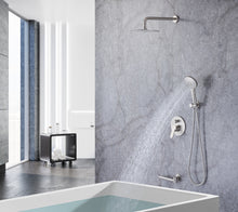 Load image into Gallery viewer, Tub Shower Faucets Sets Complete Bathtub Faucet Set Brushed Nickel Bathtub Shower System with Tub Spout, Bathroom Tub and Shower Faucet Combo Trim Kit with Rough-in Valve
