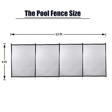 Load image into Gallery viewer, 12x4 Ft Outdoor Pool Fence With Section Kit,Removable Mesh Barrier,For Inground Pools,Garden And Patio,Black