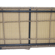 Load image into Gallery viewer, 3PCS Outdoor Patio Balcony L Shape Natural Color Wicker Sofa Set with Beige Cushion And Round Tempered Glass Table