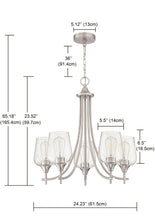 Load image into Gallery viewer, 5-Light Brush Nickle Vintage Chandelier