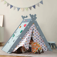 Load image into Gallery viewer, Kids Play Tent - 4 in 1 Teepee Tent with Stool and Climber, Foldable Playhouse Tent for Boys & Girls