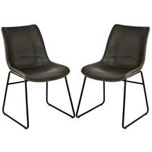 Load image into Gallery viewer, TREXM Vintage Armless Leatherier Dining Stools Indoor Dining Chairs Set of 2 (Gray)
