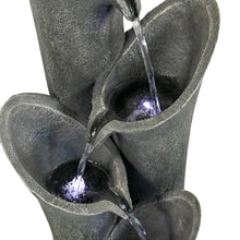 Load image into Gallery viewer, 4-Tier Cascading Floor Fountain Indoor Outdoor Waterfall Feature with LED