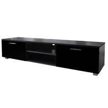 Load image into Gallery viewer, Black TV Stand for 70 Inch TV Stands, Media Console Entertainment Center Television Table, 2 Storage Cabinet with Open Shelves for Living Room Bedroom