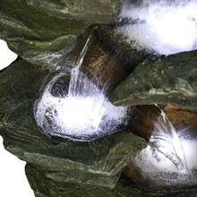 Load image into Gallery viewer, 31” Showering Garden Waterfall with LED Resin Outdoor Fountains for Garden