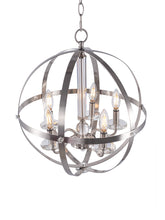 Load image into Gallery viewer, 5-Light Candle Style Globe Chandelier Vintage Silver