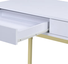 Load image into Gallery viewer, ACME Coleen Vanity Desk in White & Brass Finish AC00891