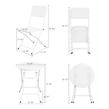 Load image into Gallery viewer, 3-Piece Patio Bistro Set, Metal Folding Outdoor Patio Furniture Sets, Stainless Steel Patio Conversation Set with Folding Patio Round Table and Chairs for Yard, Garden or Balcony