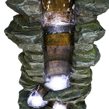 Load image into Gallery viewer, 31” Showering Garden Waterfall with LED Resin Outdoor Fountains for Garden