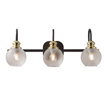 Load image into Gallery viewer, 3 Light Modern Bathroom Vanity Light Fixture, Black Vanity Lights Fixture,Wall Sconces with Clear Glass Shades for Indoor Hallway Living Room Bathroom Over Mirror